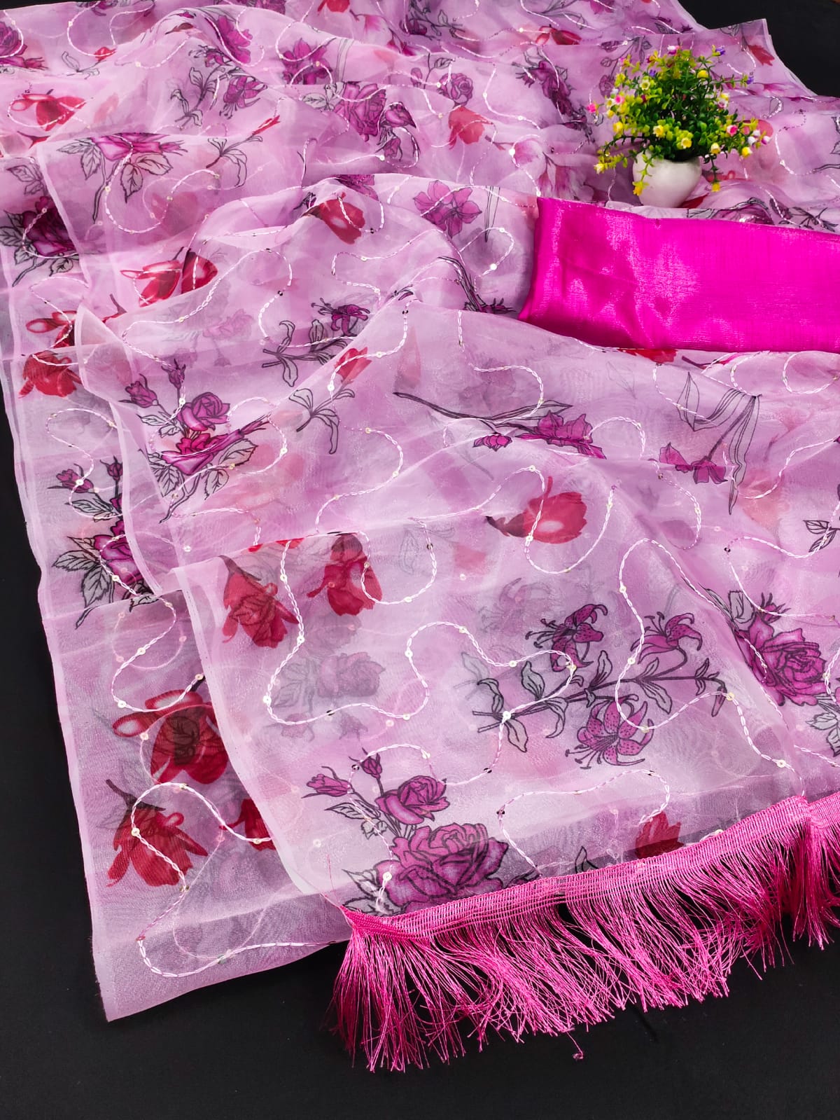 1114 Bollywood New Stylish Fancy Wear Soft Organza Saree Collection